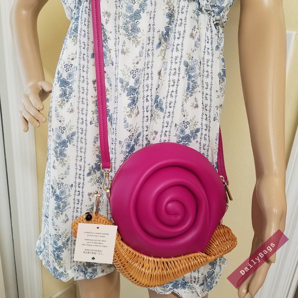 KATE SPADE SNAIL ENCHANTED PINK CROSSBODY BAG - Picture 9 of 13